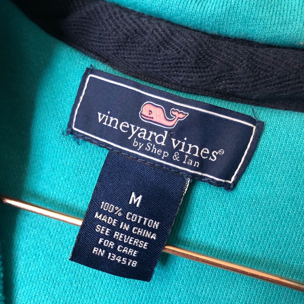 Vineyard Vines Quarter Zip Sweatshirt Blue Teal M - Picture 5 of 6